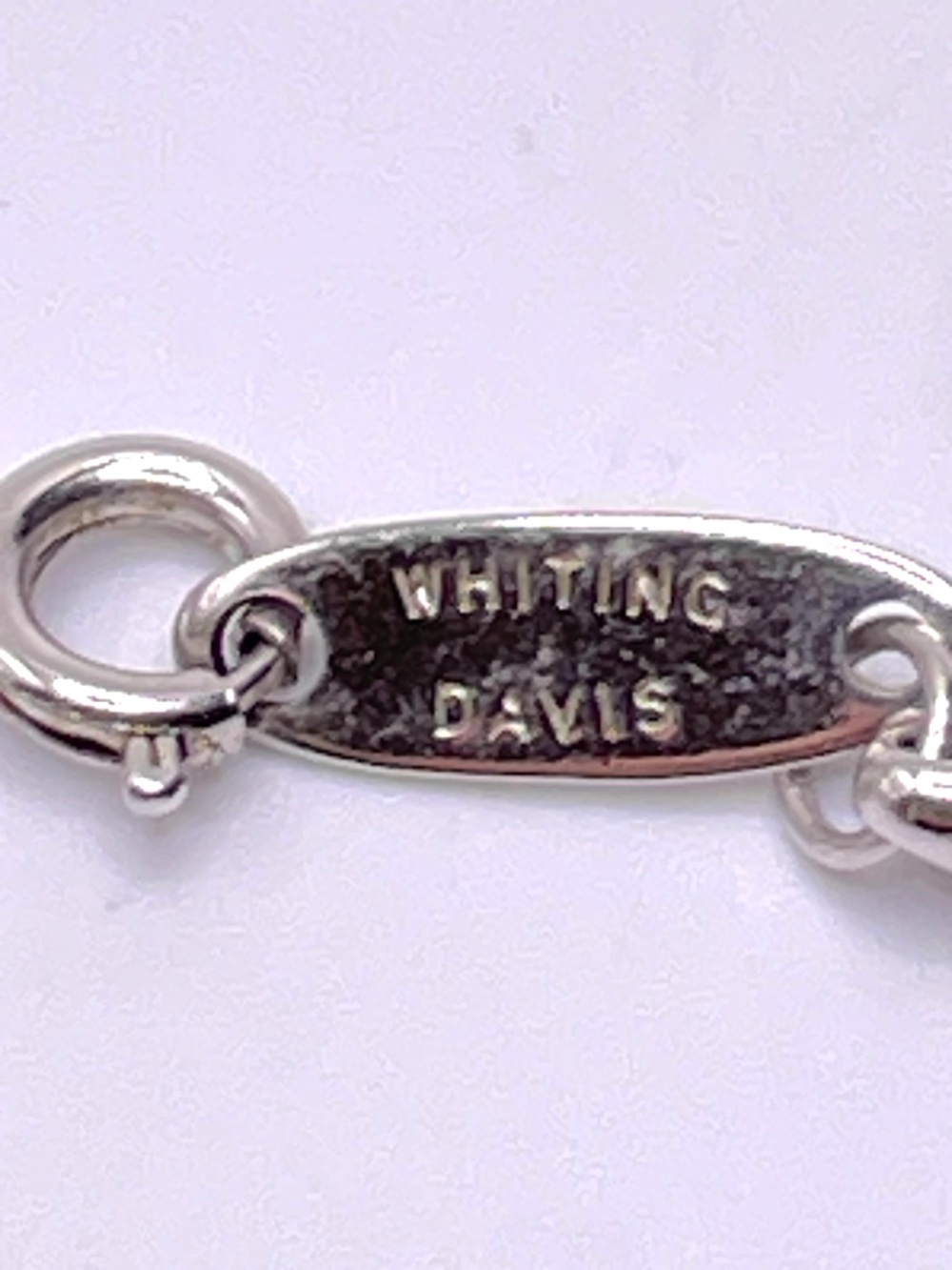 Vintage Whiting & Davis Reverse Etched Glass Unicorn Necklace Silver Tone 70's - Picture 6 of 12